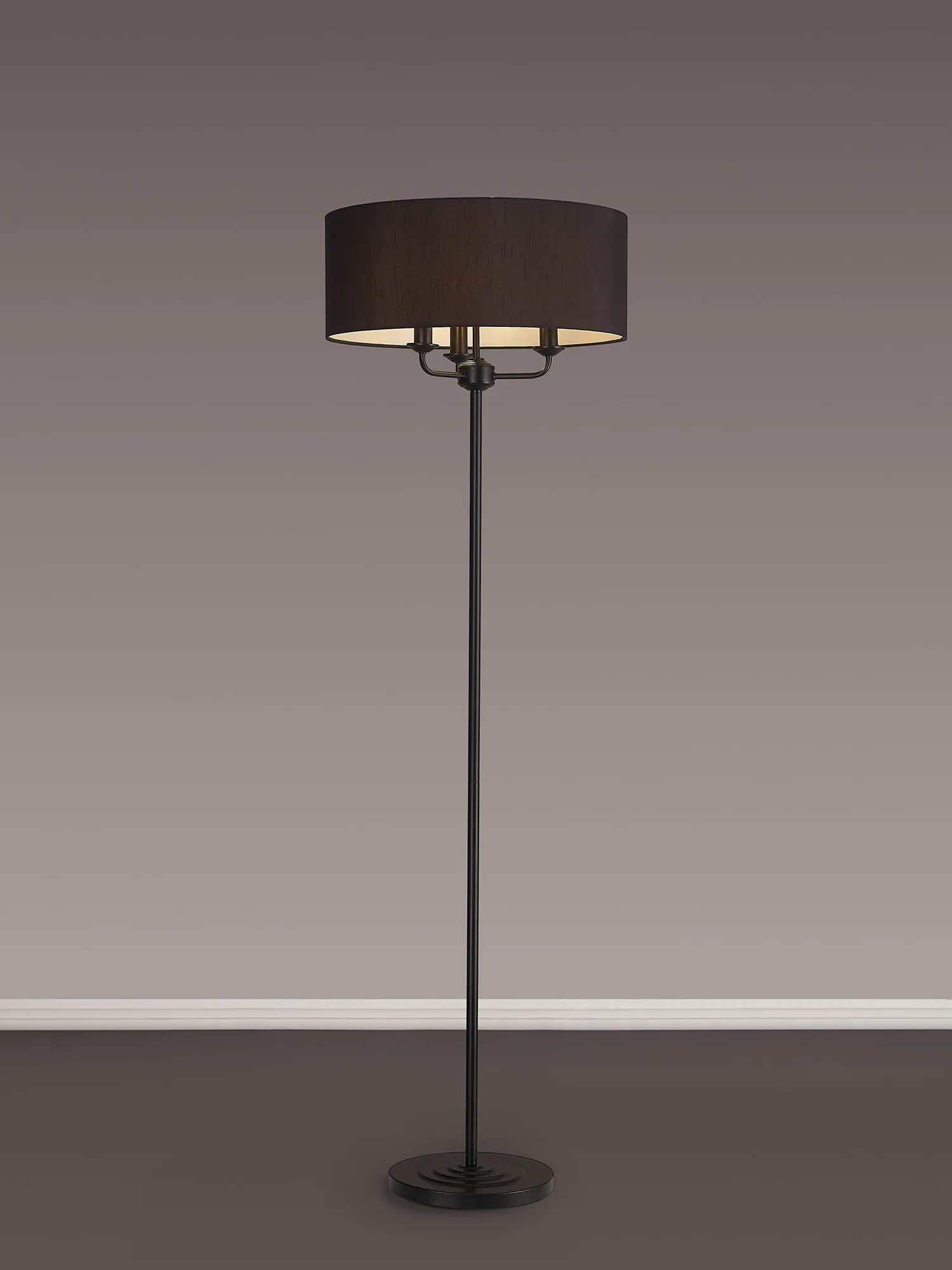 Banyan 45cm 3 Light Floor Lamp Matt Black; Black DK1064  Deco Banyan MB BL